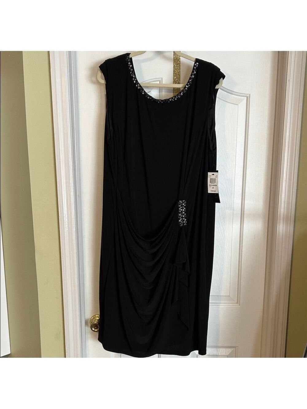 Scarlett Black Embellished Midi Dress. Size 24.